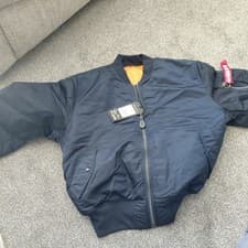 Image of Alpha Industries MA-1 Heritage Bomber Jacket Rep Blue large