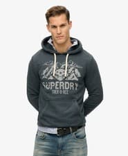 Image of Superdry Mens Lo-Fi Outdoor Mono Relaxed Hoodie