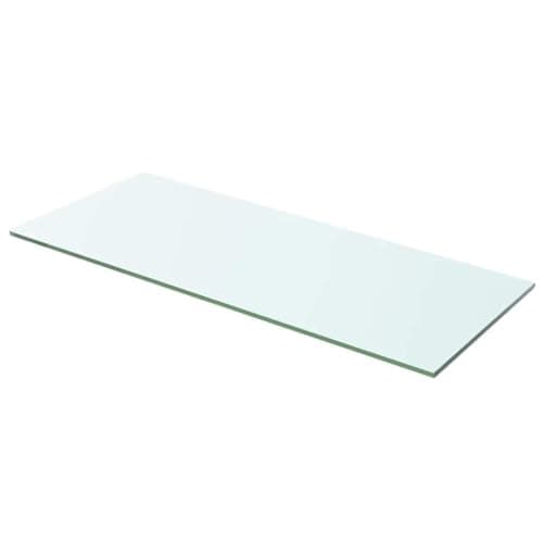 Image of vidaXL Clear Tempered Glass Shelf Panel - 60x20 cm Modern Display for Slatwall, Durable 8 mm Thick Storage Shelf Cabinet for Living Room/Bedroom/Office, Transparent