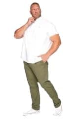 Image of BadRhino Big & Tall Khaki Elasticated Waist Chinos - Men's - Plus Size Curve