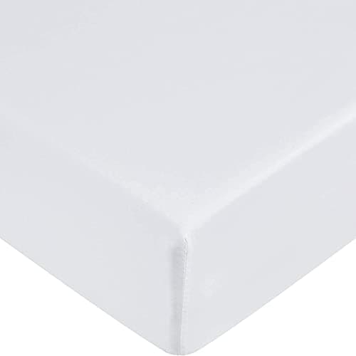 Image of Extra Deep Fitted Sheet 40cm 16 Inch - Non Iron Easy Care Soft Brushed Microfibre Fabric Shrinkage and Fade Resistant, King - White