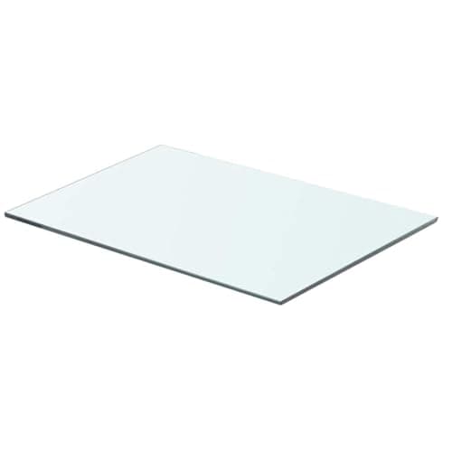 Image of vidaXL Tempered Glass Shelf Panel - Clear, Durable, for Wall Display in Homes or Shops, Easy to Clean, 50x30 cm, 15 kg Load Capacity