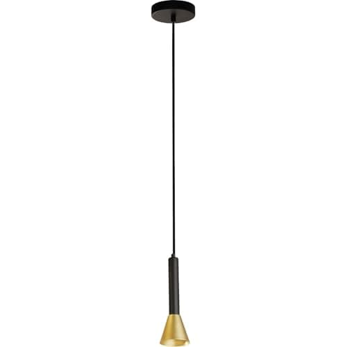 Image of Searchlight Signal Pendant Black, Gold Metal