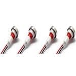 Image of 4pcs 230V AC LED K01A Power Indicator Pilot Dash Panel Indicator Light Warning Light Indicator Lamp Red 10mm