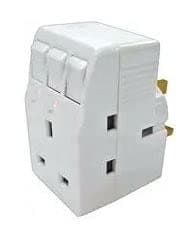 Image of Modaleo - Tower Extension Lead 10 Way with Surge Protection, 10 Gang Multi Plug Extension Lead Tower With UK Socket and 2m Black, white Extension Lead (3 way UK socket Mains)