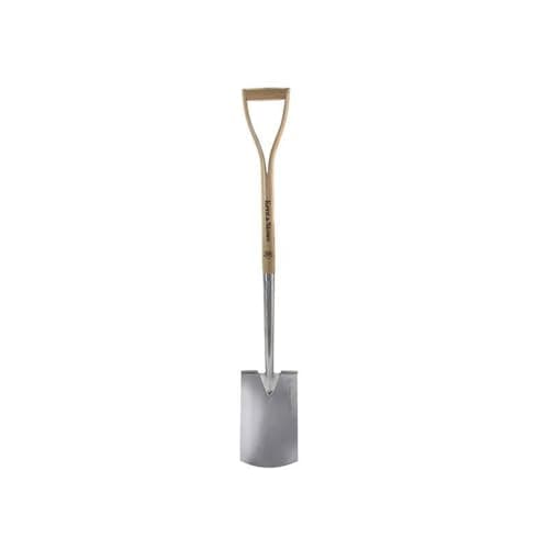 Image of Kent & Stowe Stainless Steel Capability Digging Spade, Silver, FSC Certified Ash Wood Handle