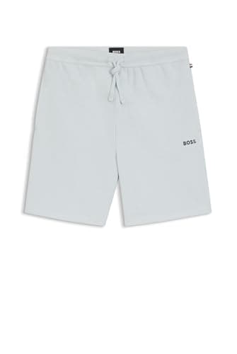 Image of BOSS Mens Bodywear Waffle Soft Texture Shorts Cotton Open Blue 499 M