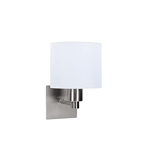 Image of Forlight Lyon - LED Wall Fixture Satin Nickel with Drum Shade E27 60W