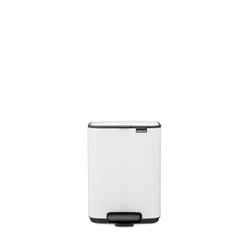 Image of Brabantia Bo Pedal Bin 4L (White), Space-Efficient and Soft Closing Waste Bin with Light Pedal Operation, Easy to Clean Removable Plastic Inner Bucket with Free PerfectFit Rubbish Bags Included