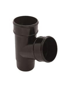 Image of Aqua Flow Black Half Round Gutter 4m (DOWNPIPE Branch)