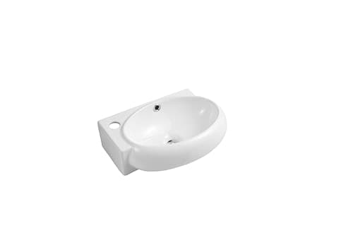 Image of iBathUK | Modern Oval Ceramic Cloakroom Basin Right Hand Bathroom Sink CA1010R