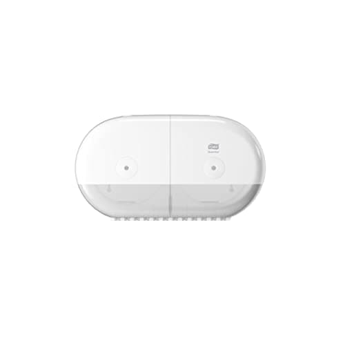 Image of Tork SmartOne Twin Mini Toilet Roll Wall Mounted Dispenser White T9, High Capacity, Elevation Range, 682000