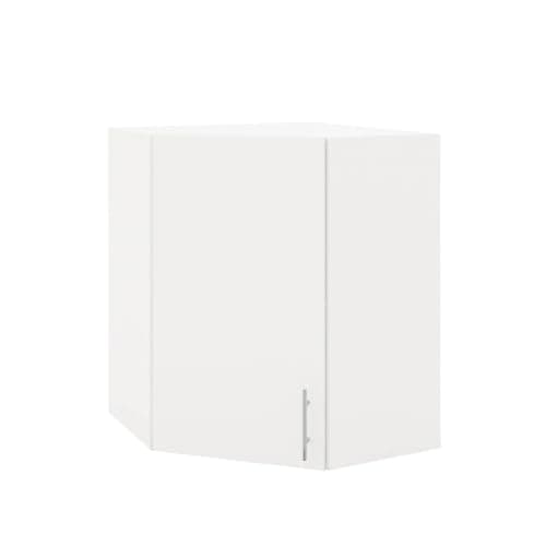 Image of JD Greta 600mm Kitchen Wall Corner Cabinet with Doors – Wall Corner Unit – White Matt – Modern Storage Cupboard