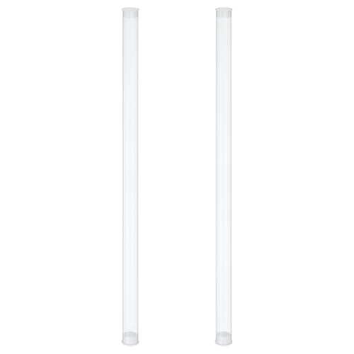 Image of PATIKIL Clear Rigid Tube Round Plastic Tubing with End Caps Polycarbonate Water Pipe, 300mm/12 Inch Length, 12mm x 13mm/0.47" x 0.51", 2 Set