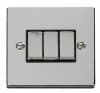 Image of Click Deco VPCH413BK Polished Chrome 3G 2W switch black insert