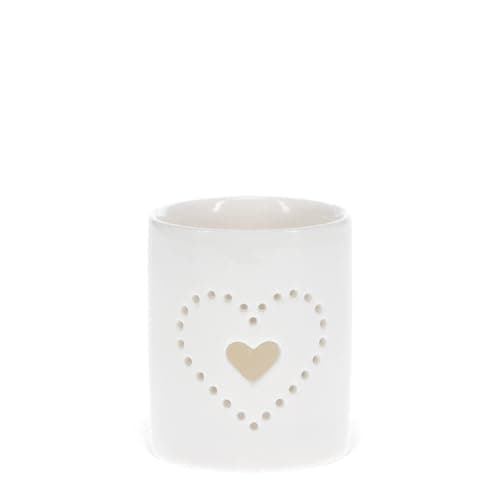 Image of Glossy Ceramic Tealight Holder - Heart