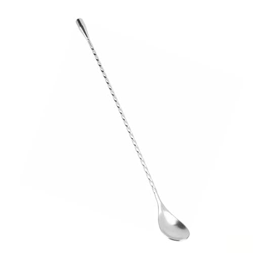 Image of Stainless Steel Cocktail Spoon 30cm, Long Handle Bar Mixing Spoon Silver Spiral Drink Stirrer for Cocktails Coffee Tea Home & Bartender Use