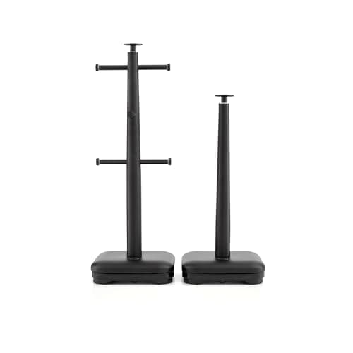 Image of Swan Stealth Kitchen Towel Pole and 6 Cup Mug Tree, Weighted Base, One Size, Black