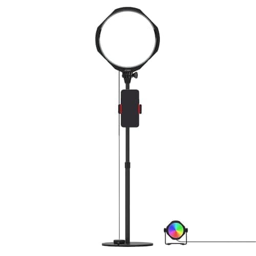 Image of JOBY Beamo Studio Deluxe Lighting Kit, USB Studio Light for Video, Softbox with Remote, Background Light with 12 Colors, GorillaPod Arm with Phone Mount