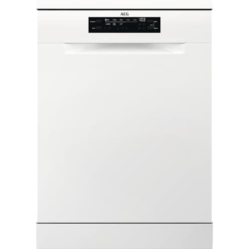 Image of AEG 8000 Series Freestanding Dishwasher FFB64627ZW, 13 settings, 60cm, Airdry and SatelliteClean Technology, GlassCare, Delay Start, XtraPower, Adjustable Basket, dB44, 850x598x603mm, White, Class C