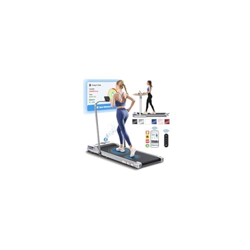 Image of BLACK LORD 2.2HP Walking Pad, Treadmill for Home with Foldable Handle, Under Desk Treadmill with LED Display & Bluetooth Speaker & Remote Control, Running Machine, 120KG Loads, Max. 12km/h, White