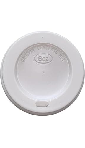 Image of 1000 x 8oz White Ripple Coffee Cup Lids - 8oz (236ml) - 1000 Pack - Black or White - Any 8 OZ Paper Cup Lids