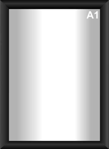 Image of Snap Poster Frames | Certificate Photo Display | Clip Poster Holders for Retail And Advertising Displays | Notice Sign Board Frame for Walls (Black Colour) (1, A1 (594 x 841mm))