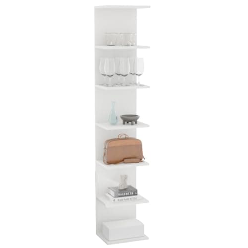 Image of ComfortCove Wall Shelf Bookcase, Wall Mounted Unit, Shelf Units, Floating Shelves, Bookcase, Storage Organizer Shelves for Bedroom, Living Room, Bathroom, Kitchen, Office, 7 shelf, White