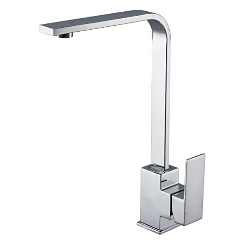 Image of Peppermint Square Kitchen Tap Modern Kitchen Mixer Taps Chrome Monobloc Sink Mixer Tap for Contemporary Kitchens Stainless Steel Single Lever Faucet with Square Base