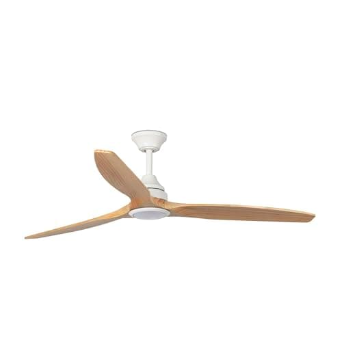 Image of Faro Alo Large White, Wood DC Ceiling Fan Cct 6 Speed