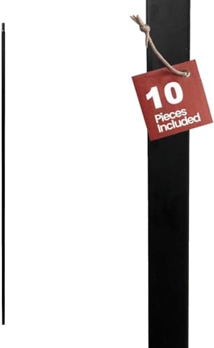 Image of Iron Stair Balusters 1/2 Inch (12.7 mm) Square x 44 Inch (1117.6 mm) Long | Classic Hollow Metal Stair Spindles | Satin Black | Pack of 10
