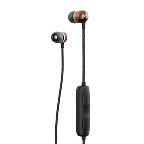 Image of House of Marley Smile Jamaica Wireless 2 In-Ear Headphones - Noise Isolating Bluetooth Earphones, 9 Hours Playtime, w/ Quick Charge, IPX-4 Waterproof, Microphone, FSC Certified Wood - Rasta