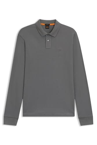 Image of BOSS Men's Passerby Slim Fit Stretch Cotton Pique Polo Shirt, Open Grey, XL