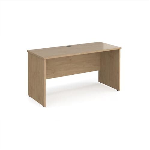 Image of Mr Office Maestro 25 straight desk 600mm deep - panel end leg, Kendal Oak, 1400