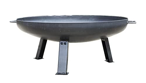 Image of La Hacienda 55576 Pittsburgh Medium Firepit - Industrial Thick Steel - Patio Heater - 360 View - Log Burner, Oiled Steel, 33cm H x 85cm