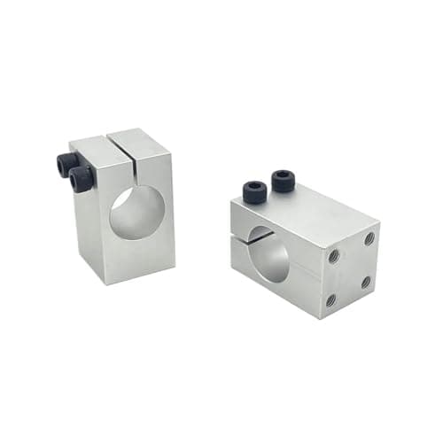 Image of Aluminum Column Fixing Clip Aluminum Alloy Shaft Fixing Bracket Pillar Clamp with Threaded Parallel(Bore Diameter - 50mm)