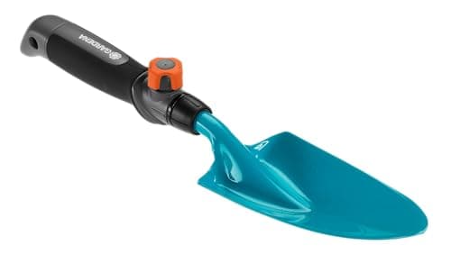 Image of GARDENA combisystem Hand Trowel: Garden spade for planting and transplanting work, 8.5 cm working width, flexible use, Duroplast coating, corrosion protection (8929-20)