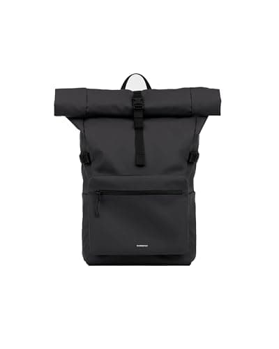 Image of Sandqvist Stream Rolltop Backpack 16”, 34L, Black, Waterproof Laptop Backpack, 16" Laptop Compartment, Recycled Materials