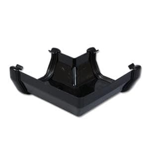 Image of Floplast Black 114mm Square Gutter and Fittings (Black 90 Degree Gutter Angle)