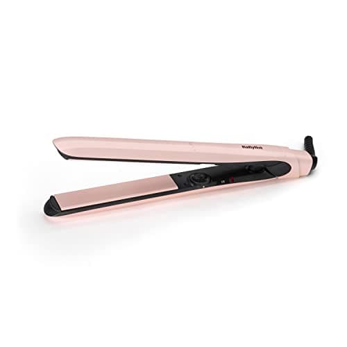 Image of BaByliss Rose Blush 235C Hair Straighteners, Extra-Long Titanium Ceramic Plates for Smooth Gliding, Ultra-Fast Heat up, 13 Heat Settings up to 235°C, Pink