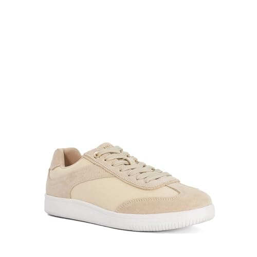 Image of Dune London Ladies EMILIAS Leather Lace-Up Trainers Size UK 7 Suede Sand