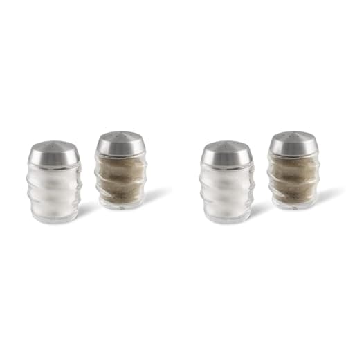 Image of Cole & Mason H311810 Bray Salt and Pepper Shaker Set, Salt and Pepper Pots, Glass/Stainless Steel, 70 mm, Twin Salt and Pepper Set, Includes 2 x Salt and Pepper Shakers (Pack of 2)