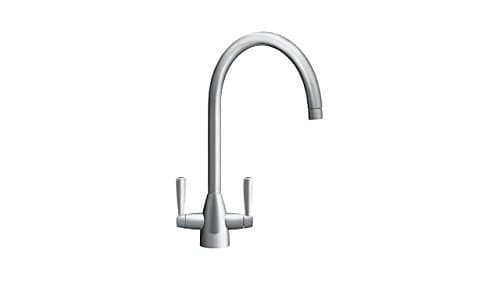 Image of Franke Silk Steel Twin Lever Kitchen Mixer Tap - Eiger
