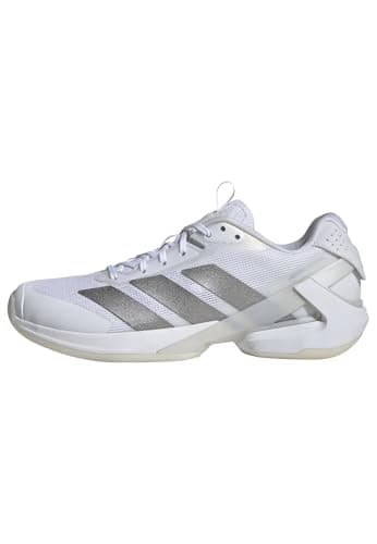Image of adidas Women's Adizero Ubersonic 5 Tennis Sneaker, White/Silver Metallic/White, 7 UK