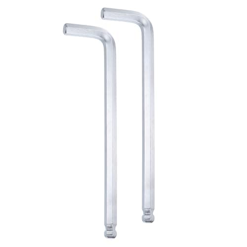Image of sourcing map 2pcs Ball End Hex Key Wrench 14mm Metric Chrome-Vanadium Steel L-Shape Long Arm Hexagon Wrenches Repairing Tool for Home Bike Motorcycle Repair, Silver
