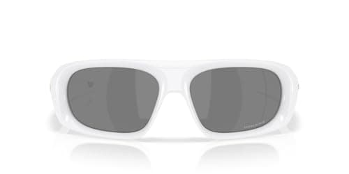 Image of Oakley Unisex Oo9491 Belleville Rectangular Sunglasses, Pearl White/Prizm Black, 61 mm