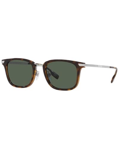 Image of Burberry Men's Peter Square Sunglasses, Black, 51-21-145mm, Black, 51