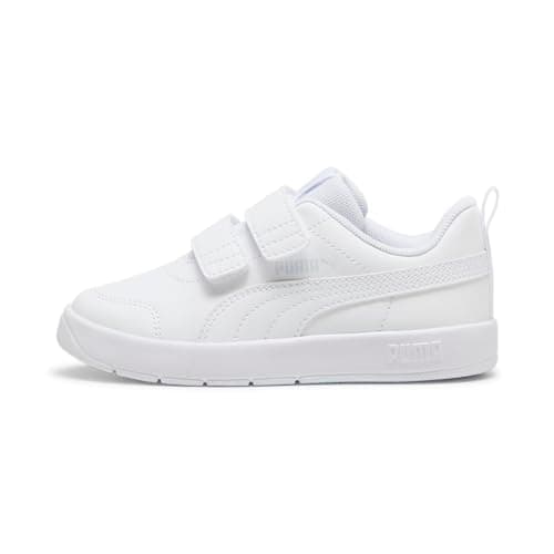 Image of PUMA Unisex Kids Courtflex V3 V Ps Sneaker, Puma White Puma White Silver Mist, 1 UK