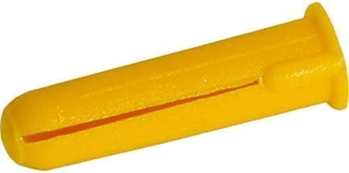 Image of 100 Pack Yellow Wall Plugs – Heavy-Duty Fixings for Brick, Concrete, Stone & Plasterboard – Ideal for Lightweight Fixtures, Shelves & More