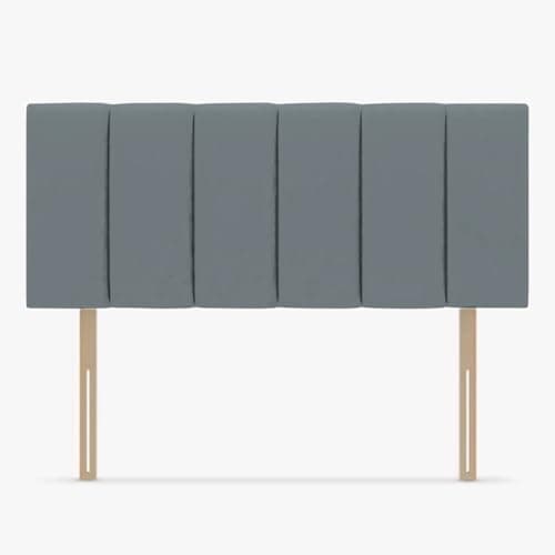 Image of Luxury Velvet Lined Upholstered Headboard for Divan Beds – 20-Inch Plush Padded Vertical Panel Design with Wooden Struts (Steel, 3ft single)